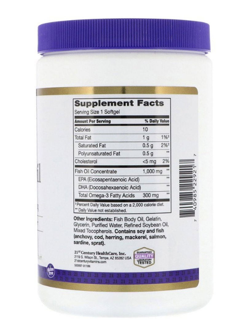 21st Century Omega-3 Fish Oil 1000mg - 300 Softgel - Image 2